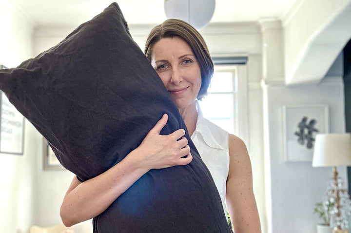 Niki Bezzant with her Kind Face Buddy Pillow