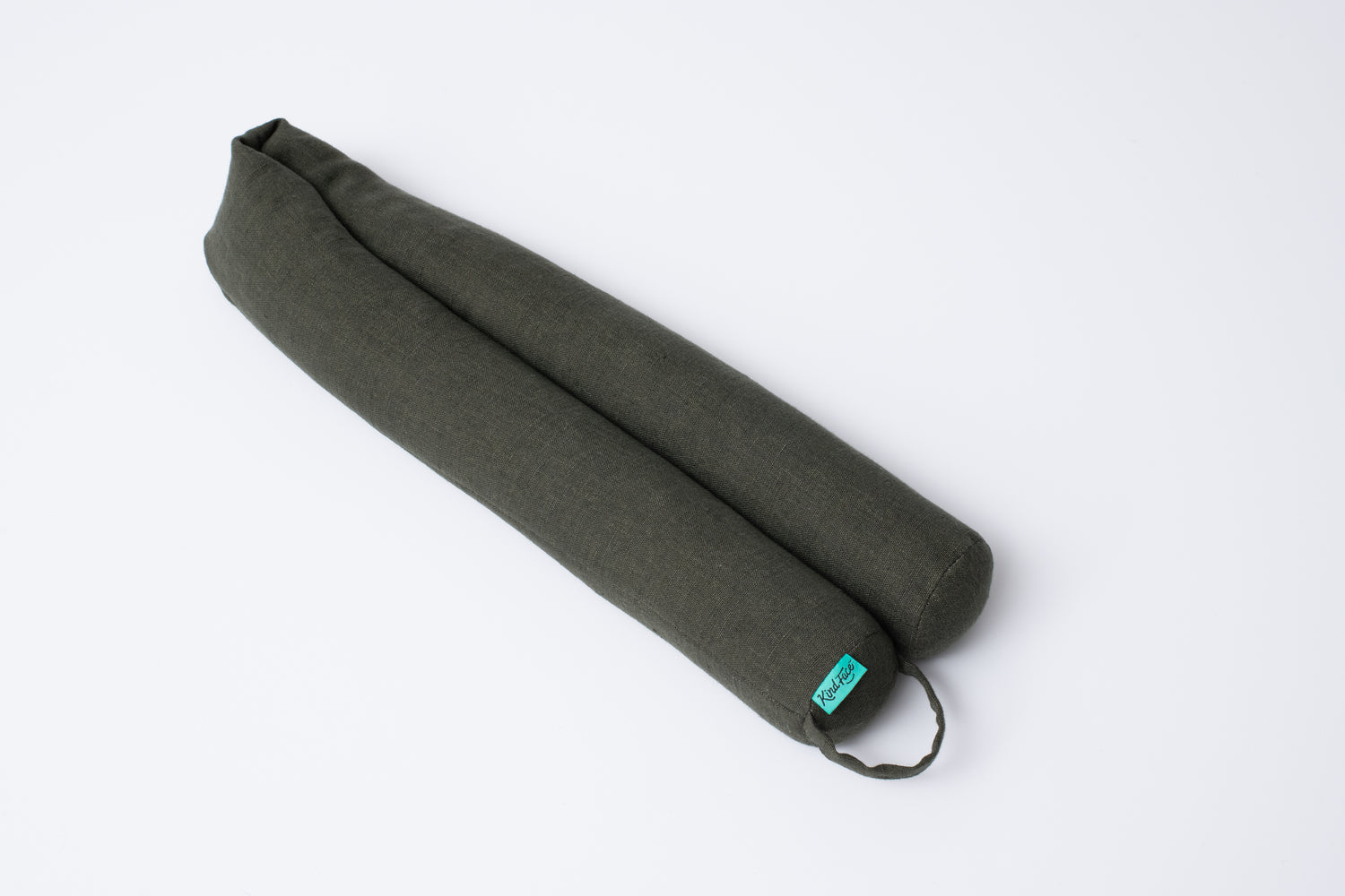 Folded Kind Face Linen Draught Stopper in Moss colour