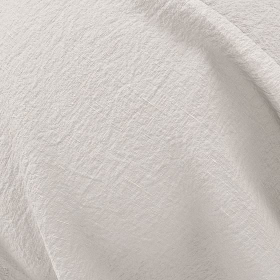 Close-up Shot of a Sheet of Stonewashed Linen in Oyster Colour
